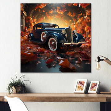Expressionist Car Vintage Verve - Car Vintage Canvas Wall Art